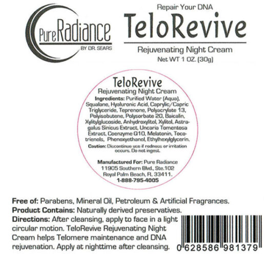 Telorevive Ingredients Label