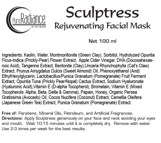 Ingredients Label Sculptress Rejuvenating Facial Mask